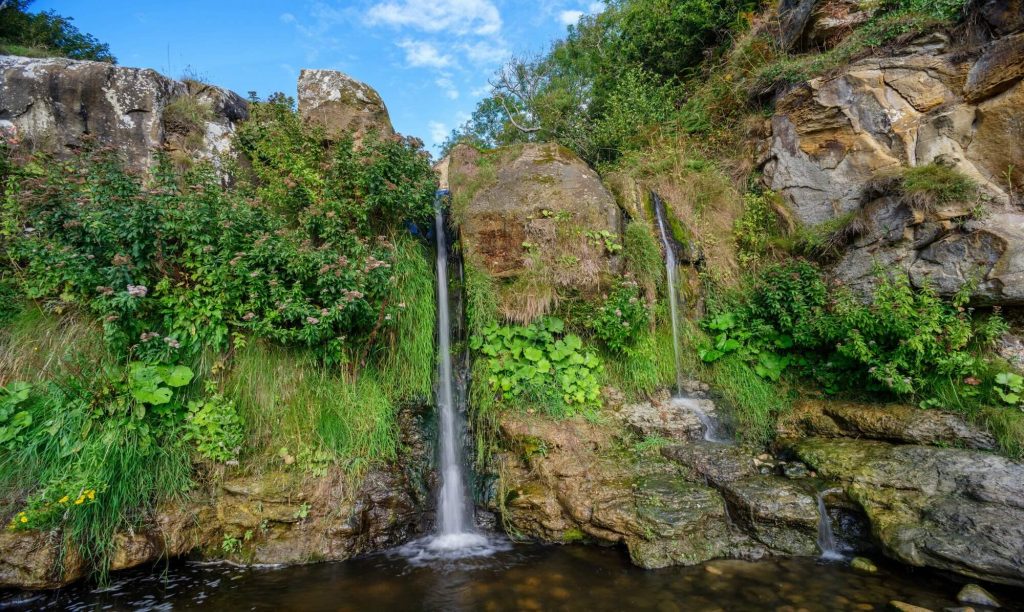 The waterfall at Hayburn Wake, a walk near our campsite in Scarborough.